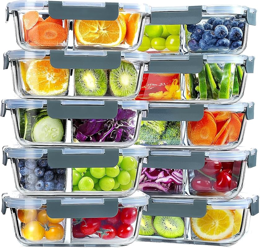 VERONES 10-Pack Glass Meal Pre