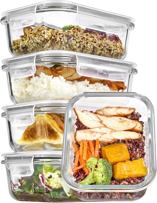 Glass Meal Prep Containers wit